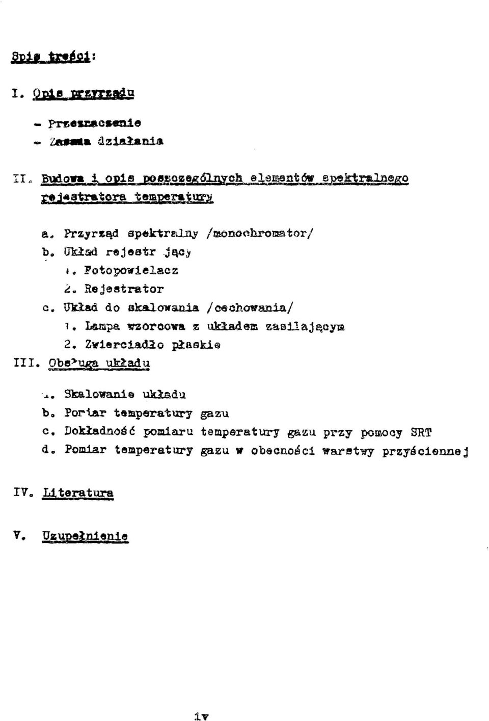 1йшра wsoroova г układea zasilający 2. Zwierciadło płaski III. ОЪе>гз^а itbładu ^. Skalowanie układu b.