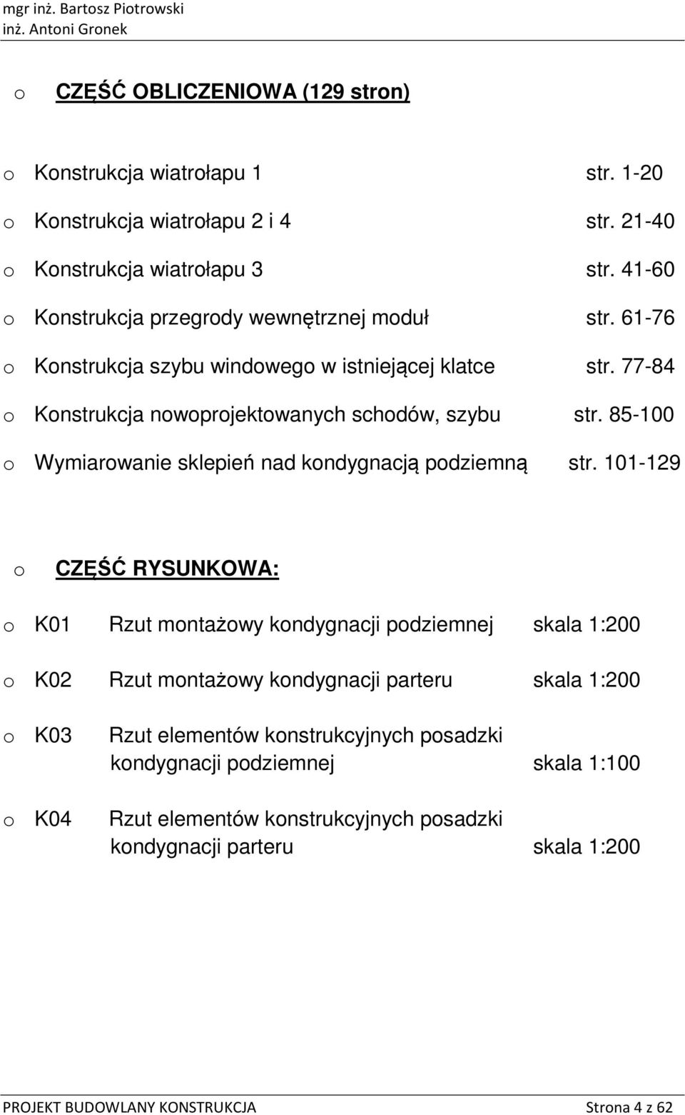 85-100 Wymiarwanie sklepień nad kndygnacją pdziemną str.