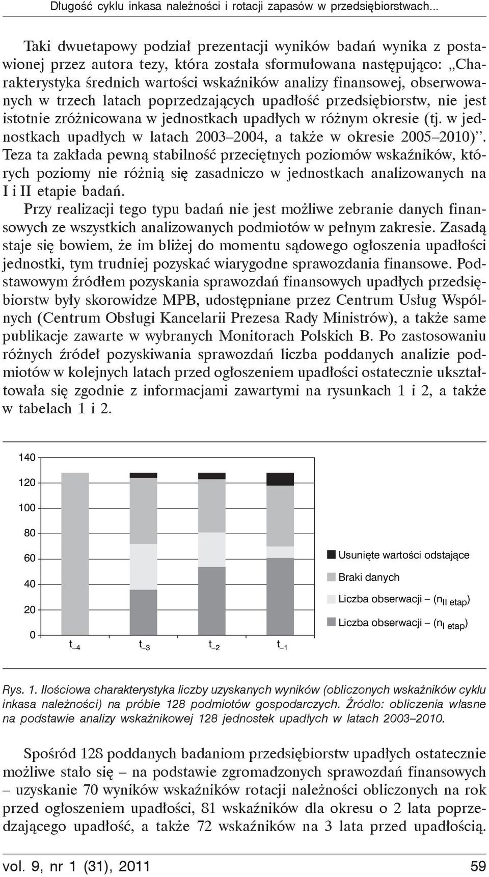 obserwowanych w trzech latach poprzedzaj cych upad o przedsi biorstw, nie jest istotnie zró nicowana w jednostkach upad ych w ró nym okresie (tj. w jednostkach upad ych, a tak e w okresie 2005 2010).