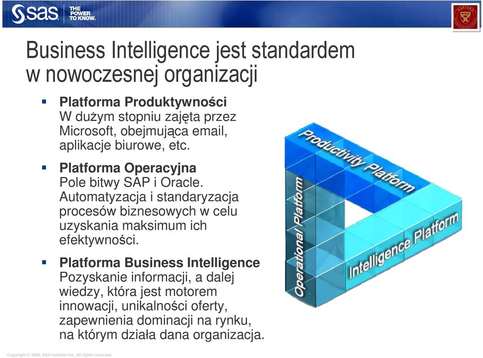 Automatyzacja i standaryzacja procesów biznesowych w celu uzyskania maksimum ich efektywności.