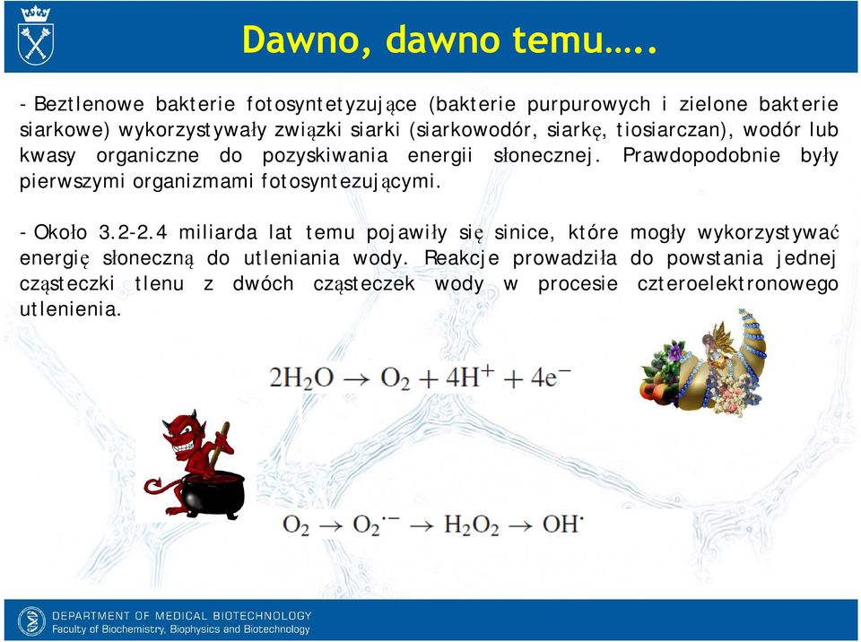 (siarkowodór, siarkę, tiosiarczan), wodór lub kwasy organiczne do pozyskiwania energii słonecznej.