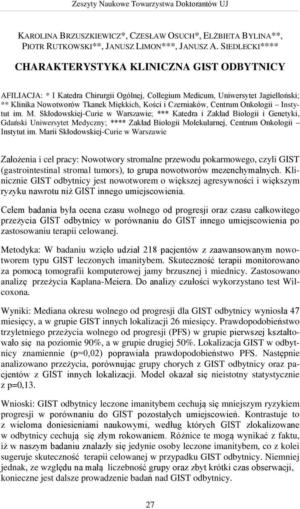Czerniaków, Centrum Onkologii Instytut im. M.