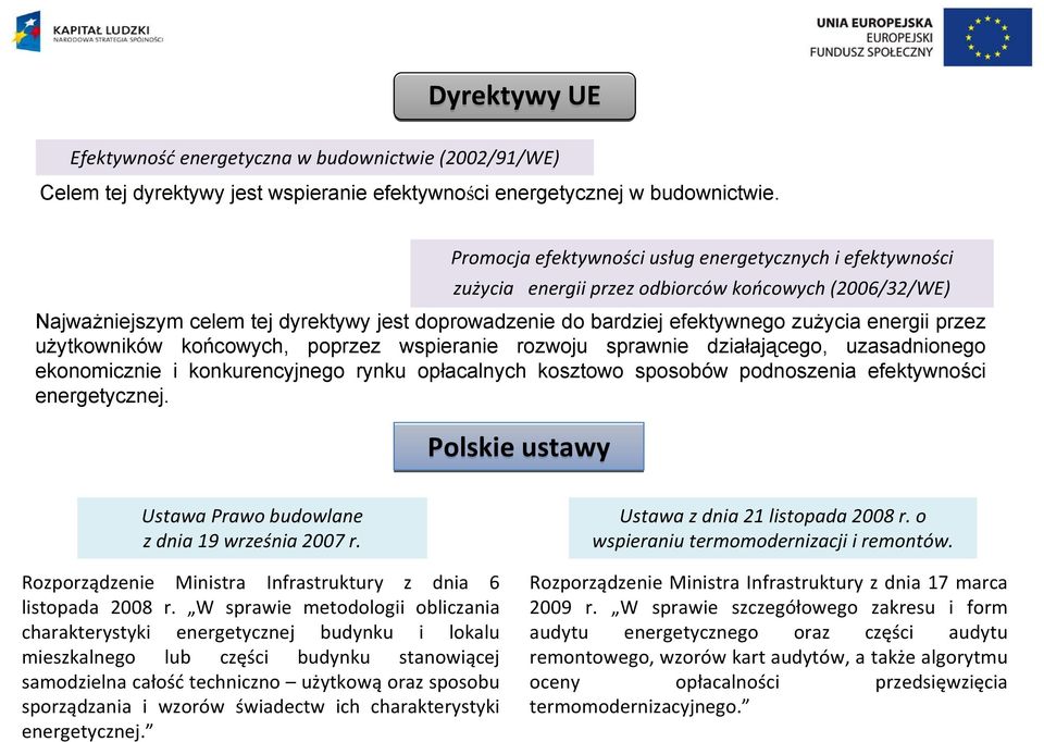 energii przez użytkowników końcowych, poprzez wspieranie rozwoju sprawnie działającego, uzasadnionego ekonomicznie i konkurencyjnego rynku opłacalnych kosztowo sposobów podnoszenia efektywności