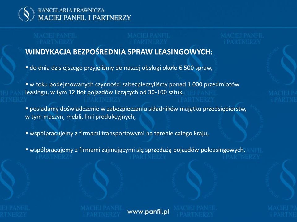 posiadamy doświadczenie w zabezpieczaniu składników majątku przedsiębiorstw, w tym maszyn, mebli, linii produkcyjnych,