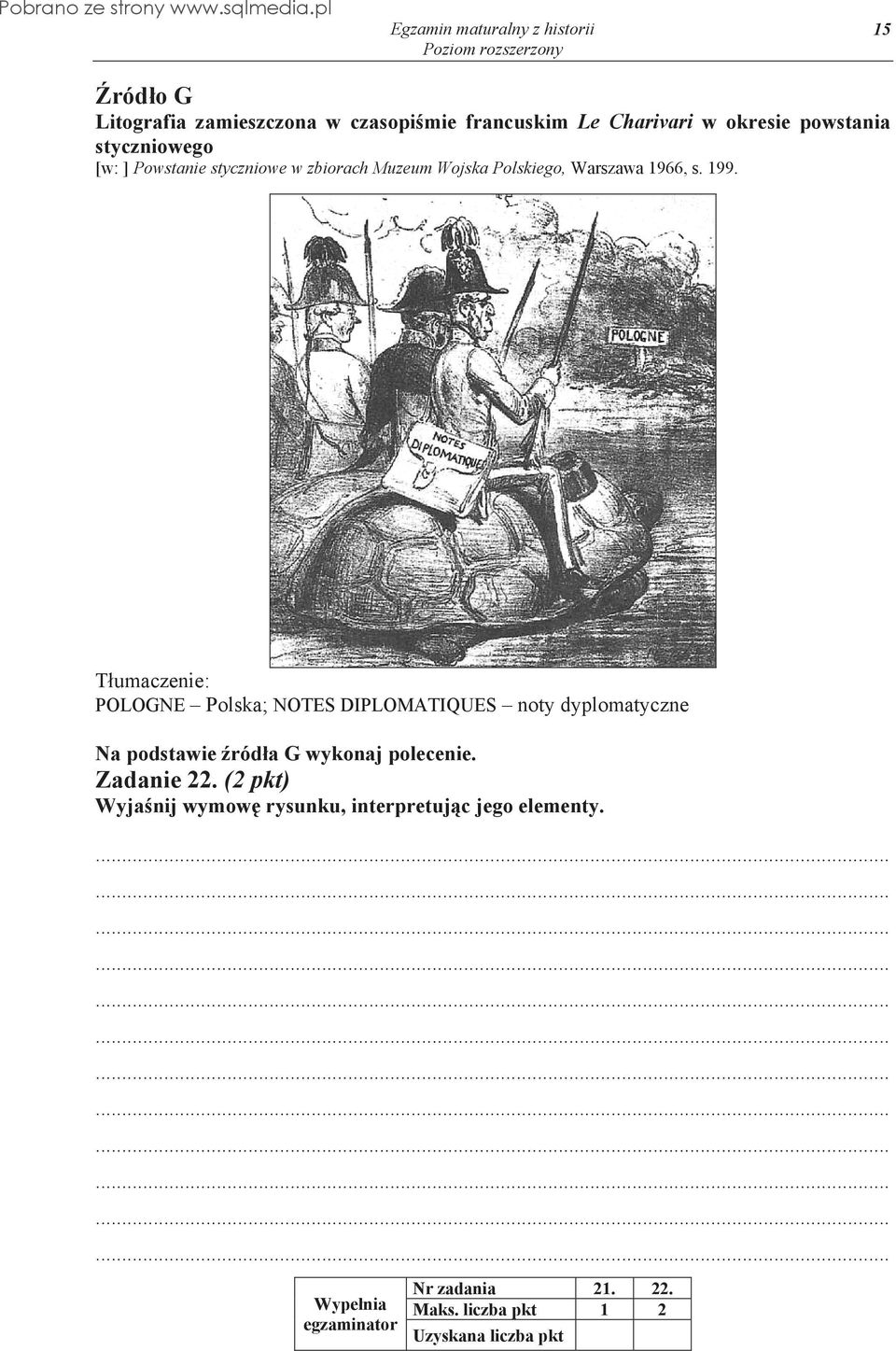 T umaczenie: POLOGNE Polska; NOTES DIPLOMATIQUES noty dyplomatyczne Na podstawie ród a G wykonaj polecenie.