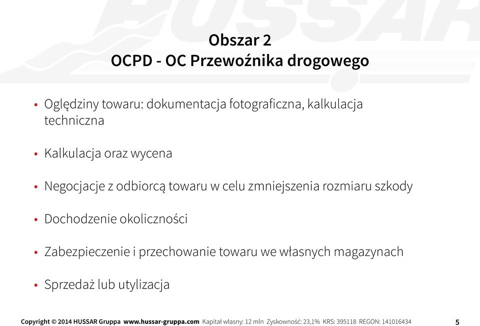 Dochodzenie okoliczności Zabezpieczenie i przechowanie towaru we własnych magazynach Sprzedaż lub