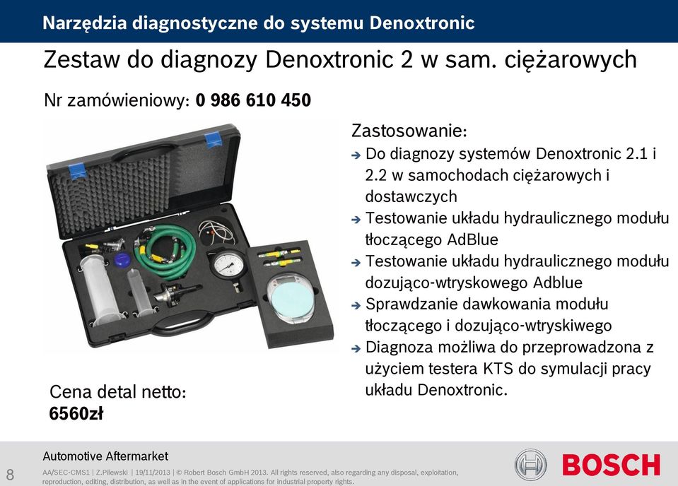 2 w samochodach ciężarowych i dostawczych Testowanie układu hydraulicznego modułu tłoczącego AdBlue Testowanie układu