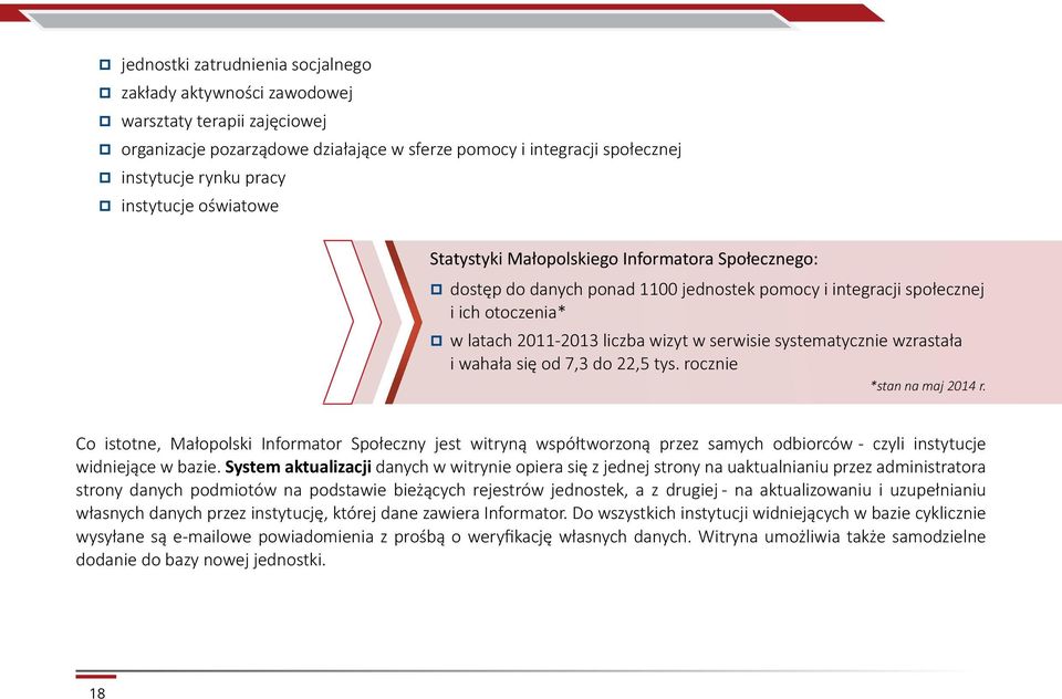 systematycznie wzrastała i wahała się od 7,3 do 22,5 tys. rocznie *stan na maj 2014 r.