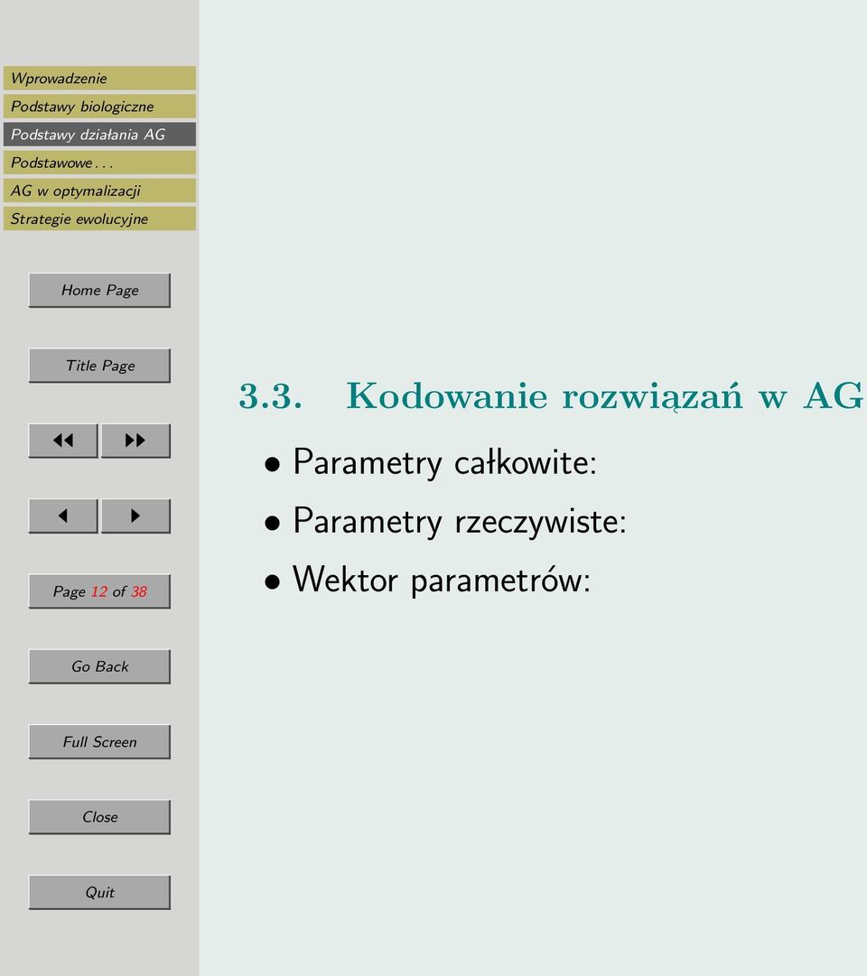 AG Parametry ca lkowite: