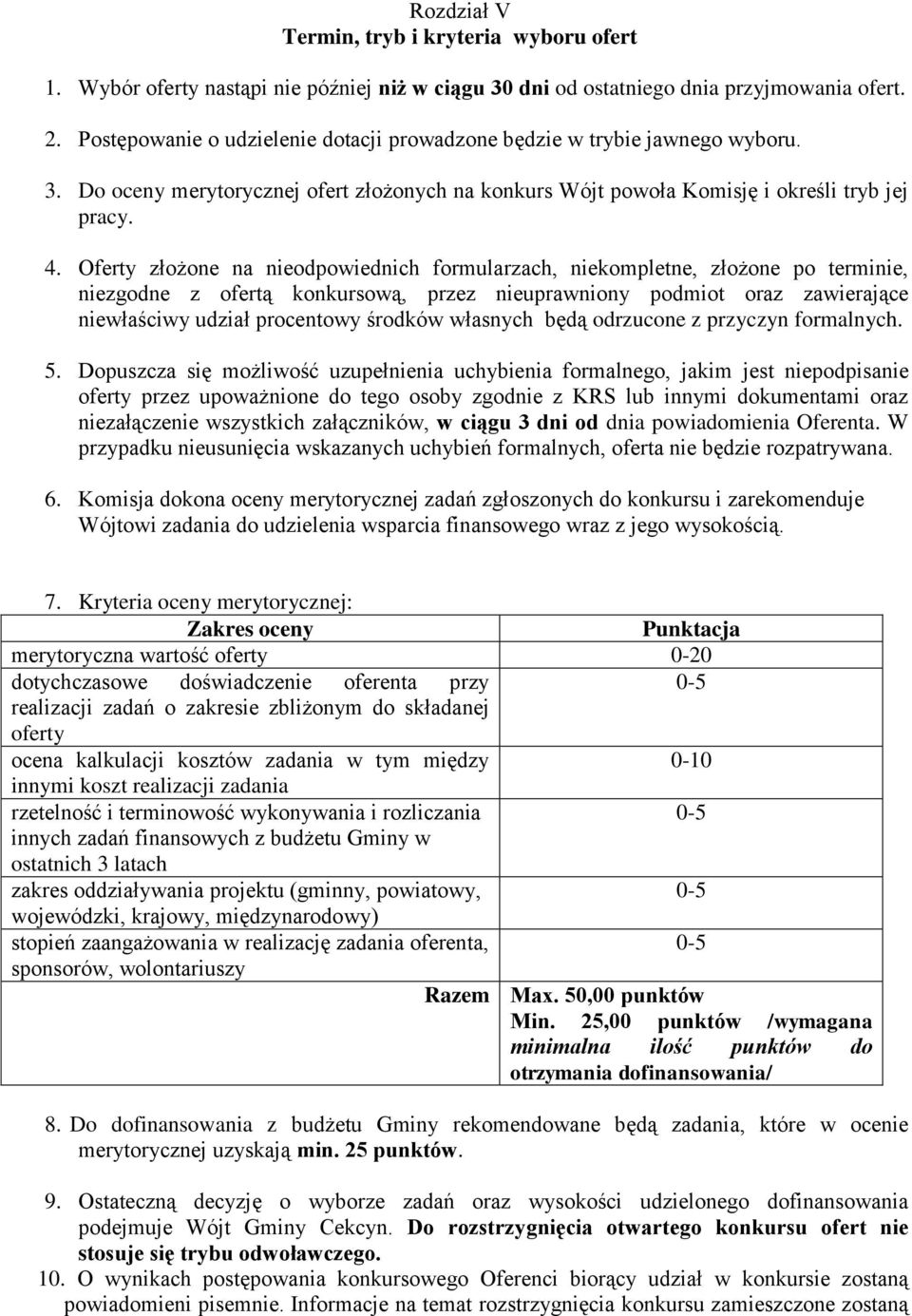 Oferty złożone na nieodpowiednich formularzach, niekompletne, złożone po terminie, niezgodne z ofertą konkursową, przez nieuprawniony podmiot oraz zawierające niewłaściwy udział procentowy środków