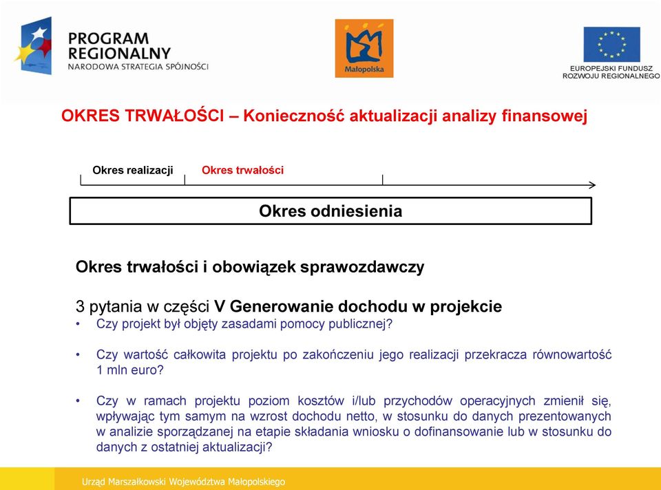 Czy wartość całkowita projektu po zakończeniu jego realizacji przekracza równowartość 1 mln euro?