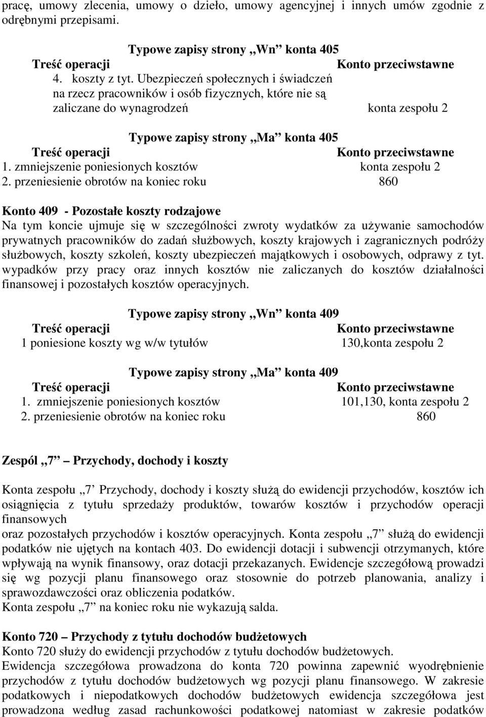 zmniejszenie poniesionych kosztów konta zespołu 2 2.