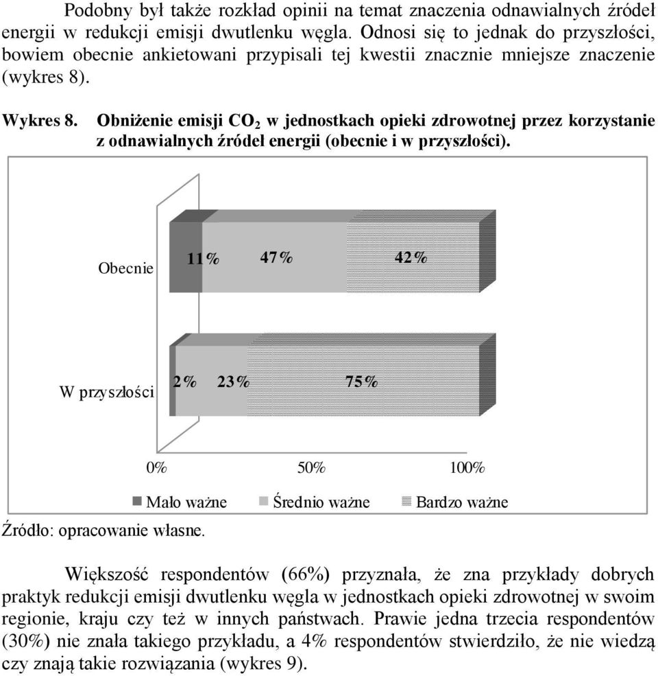 Obniżenie emisji CO 2 w jednostkach opieki zdrowotnej przez korzystanie z odnawialnych źródeł energii (obecnie i w przyszłości).