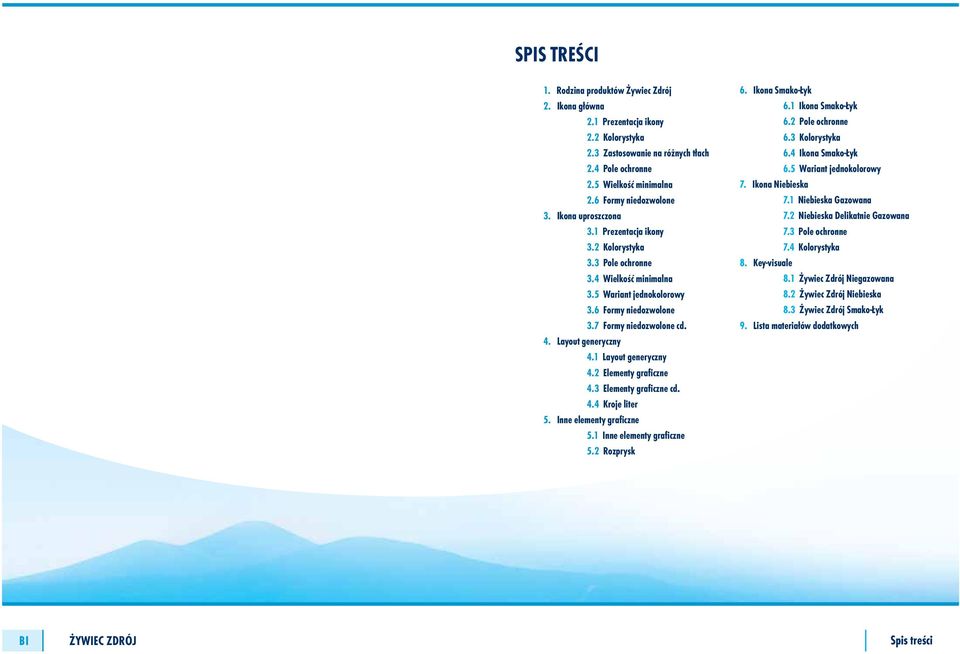 1 Layout generyczny 4.2 Elementy graficzne 4.3 Elementy graficzne cd. 4.4 Kroje liter 5. Inne elementy graficzne 5.1 Inne elementy graficzne 5.2 Rozprysk 6. Ikona Smako-Łyk 6.1 Ikona Smako-Łyk 6.