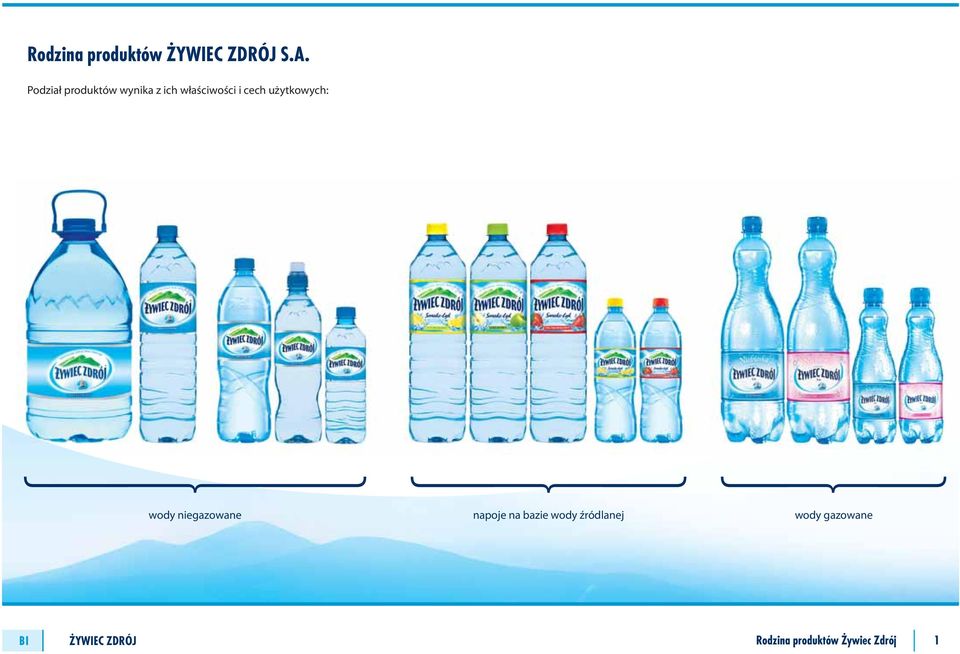 użytkowych: wody niegazowane napoje na bazie wody