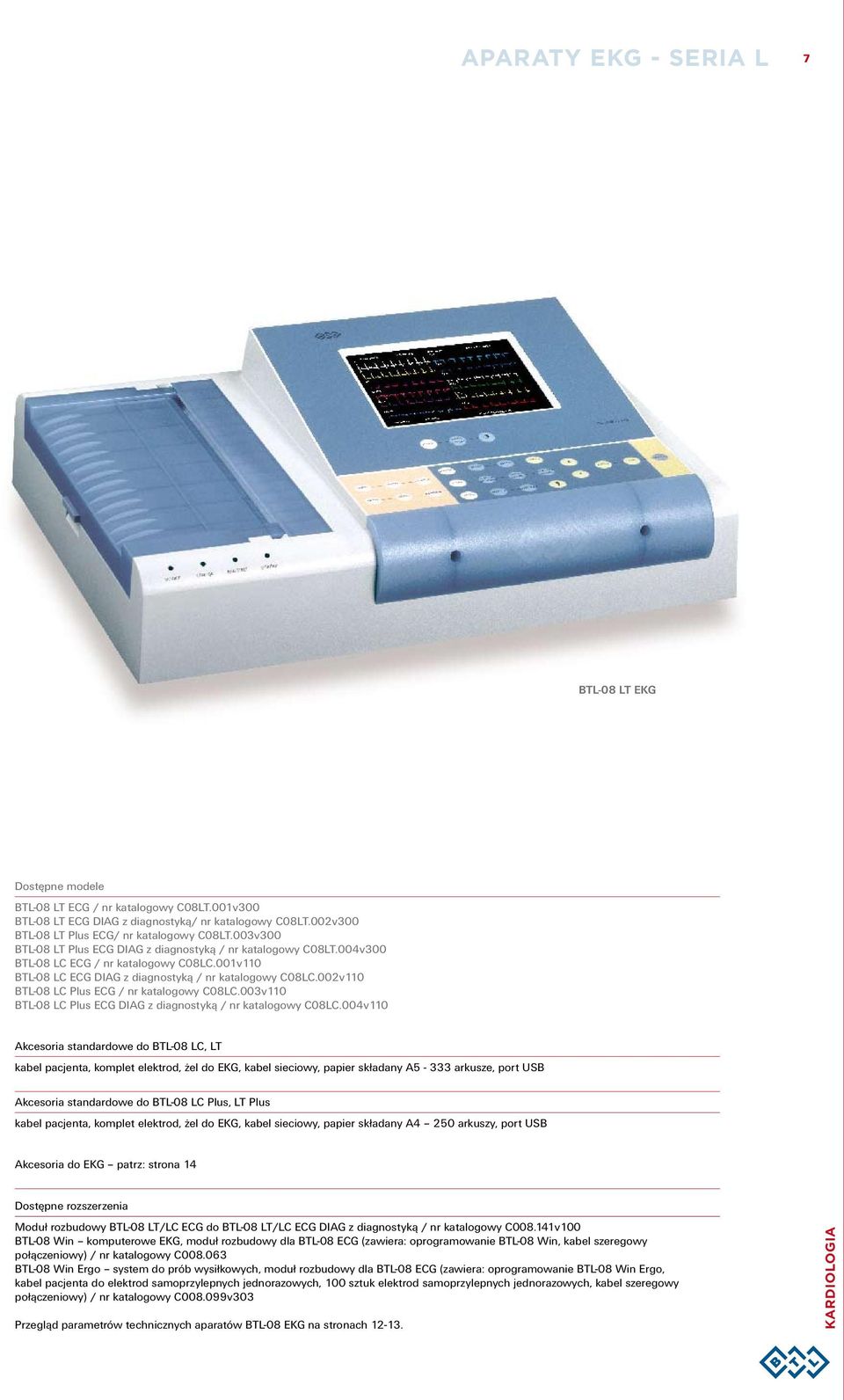 002v110 BTL08 LC Plus ECG / nr katalogowy C08LC.003v110 BTL08 LC Plus ECG DIAG z diagnostyką / nr katalogowy C08LC.