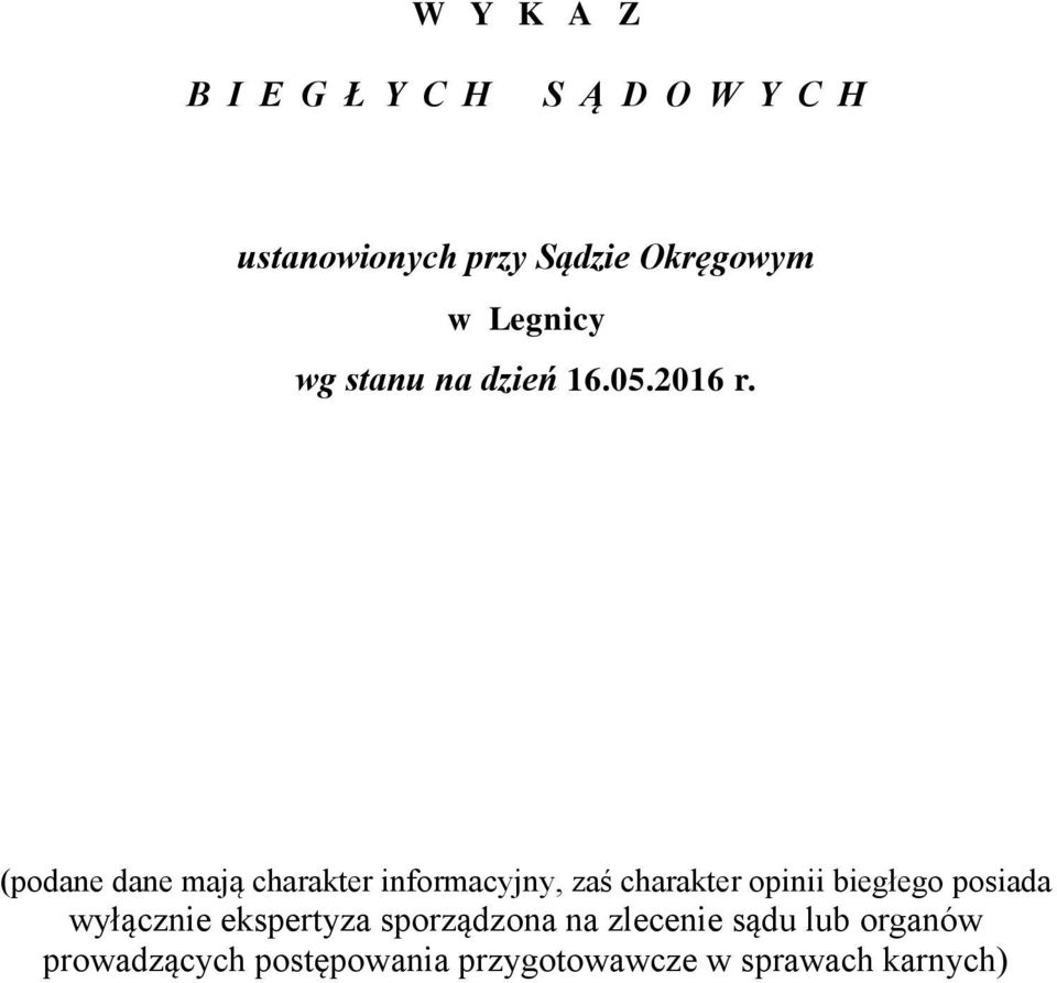 (podane dane mają charakter informacyjny, zaś charakter opinii biegłego posiada