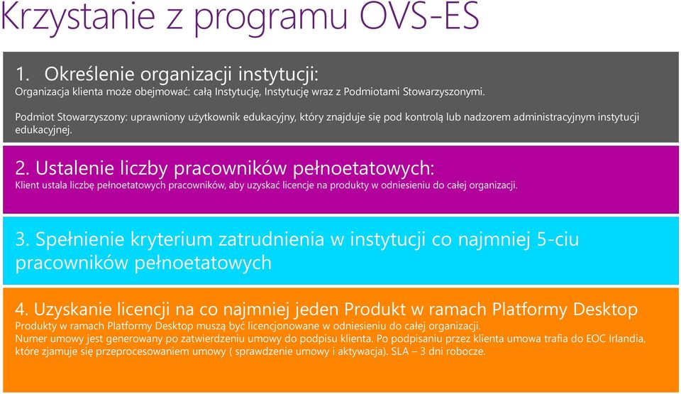 Ustalenie liczby pracowników pełnoetatowych: Klient ustala liczbę pełnoetatowych pracowników, aby uzyskać licencje na produkty w odniesieniu do całej organizacji. 3.