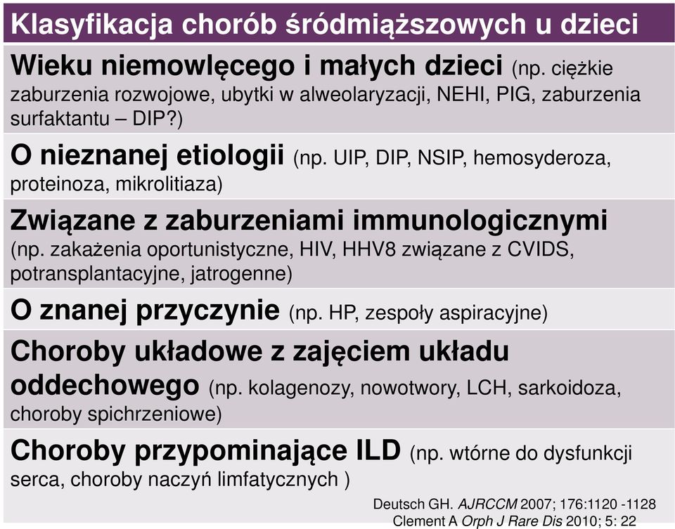 zakażenia oportunistyczne, HIV, HHV8 związane z CVIDS, potransplantacyjne, jatrogenne) O znanej przyczynie (np.