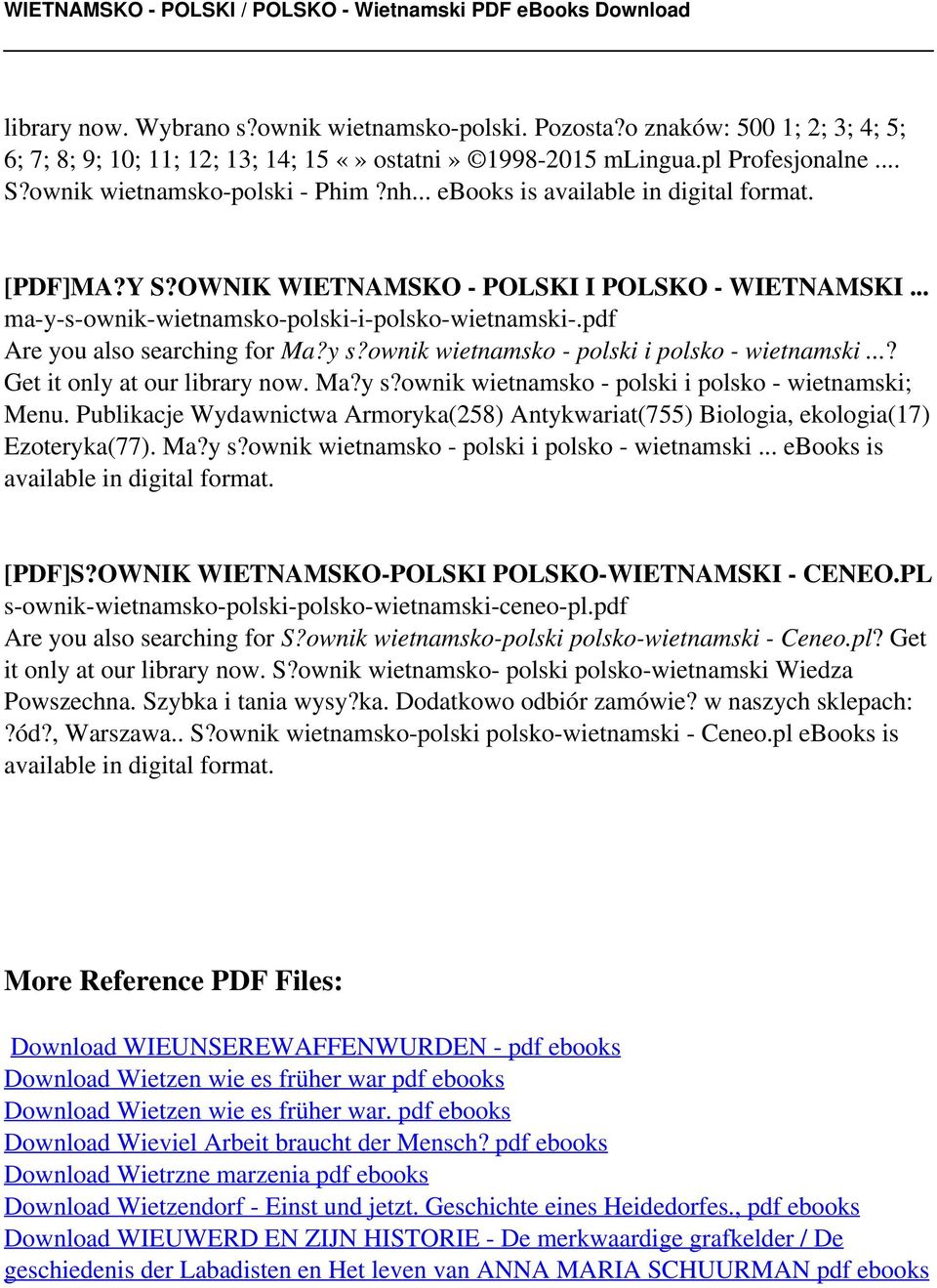 OWNIK WIETNAMSKO - POLSKI I POLSKO - WIETNAMSKI ma-y-s-ownik-wietnamsko-polski-i-polsko-wietnamski-.pdf Are you also searching for Ma?y s?ownik wietnamsko - polski i polsko - wietnamski?