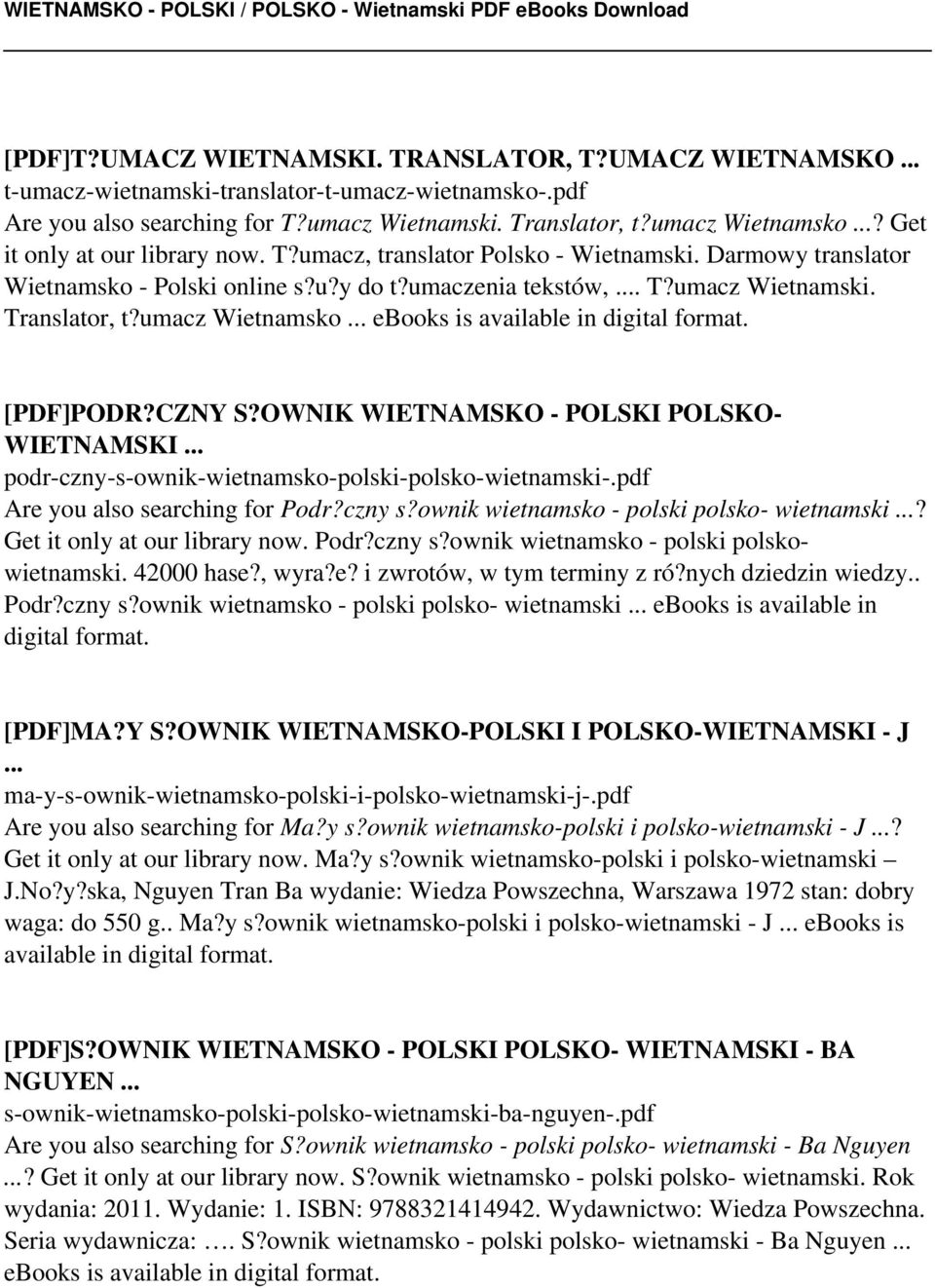 umacz Wietnamsko ebooks is available in digital format. [PDF]PODR?CZNY S?OWNIK WIETNAMSKO - POLSKI POLSKO- WIETNAMSKI podr-czny-s-ownik-wietnamsko-polski-polsko-wietnamski-.