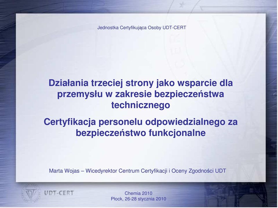 Certyfikacja personelu odpowiedzialnego za bezpieczeństwo