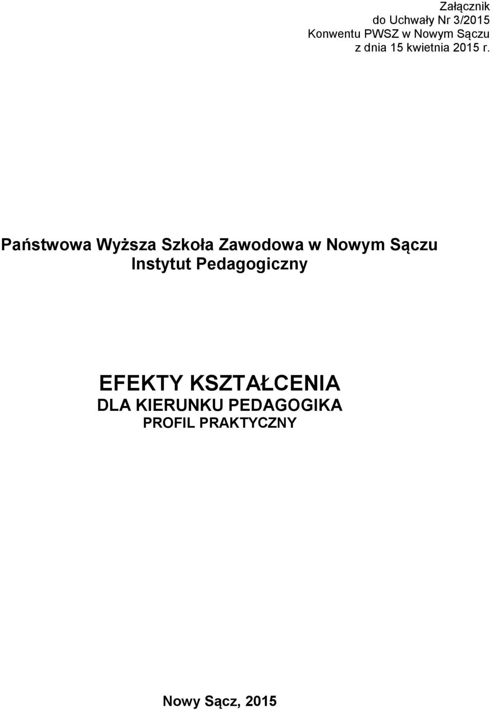 Państwowa Wyższa Szkoła Zawodowa w Nowym Sączu Instytut