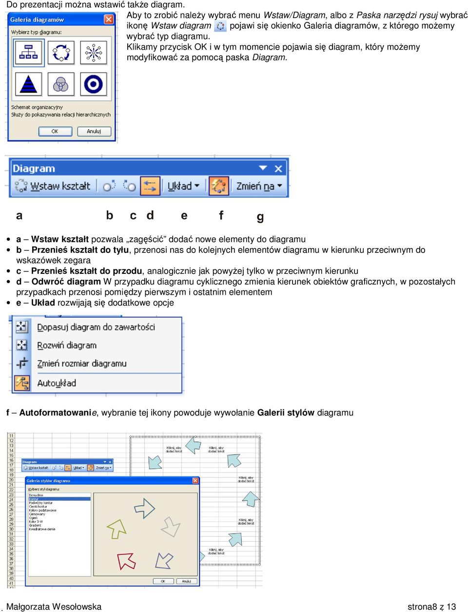 Klikamy przycisk OK i w tym momencie pojawia się diagram, który możemy modyfikować za pomocą paska Diagram.