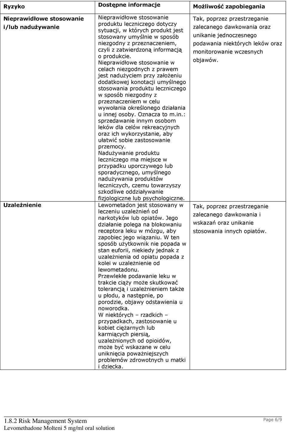 Nieprawidłowe stosowanie w celach niezgodnych z prawem jest nadużyciem przy założeniu dodatkowej konotacji umyślnego stosowania produktu leczniczego w sposób niezgodny z przeznaczeniem w celu