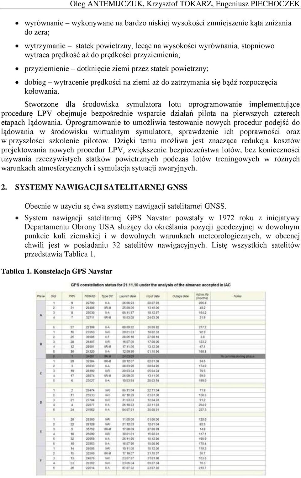 rozpoczęcia kołowania. Stworzone dla środowiska symulatora lotu oprogramowanie implementujące procedurę LPV obejmuje bezpośrednie wsparcie działań pilota na pierwszych czterech etapach lądowania.