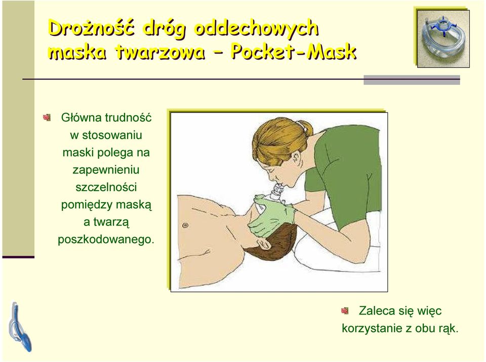 szczelności pomiędzy maską a twarzą