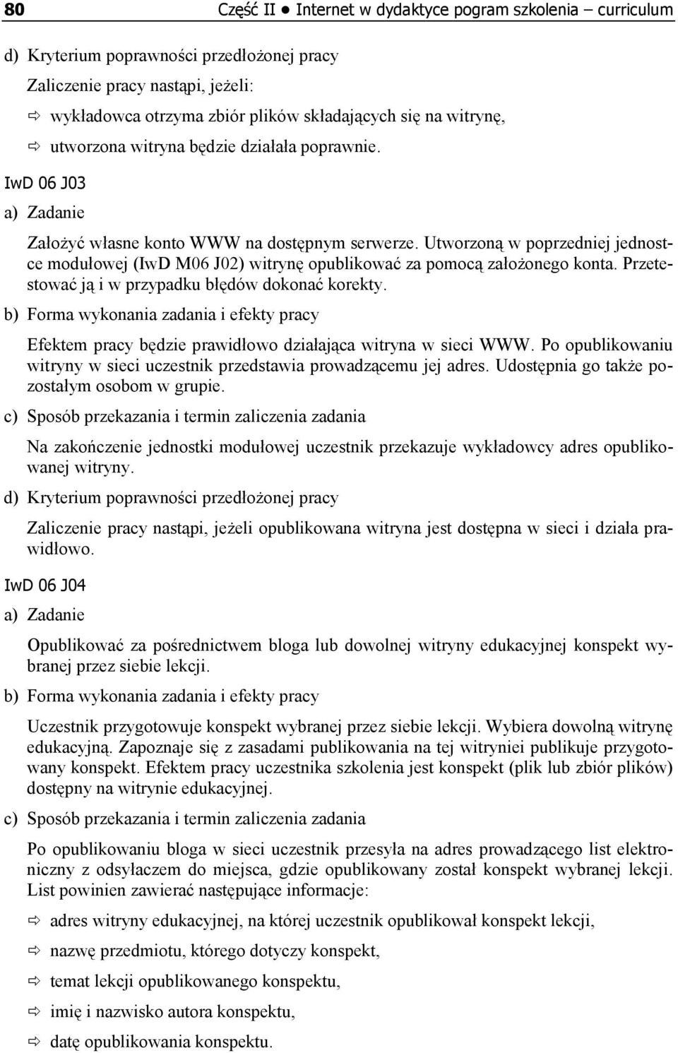 Utworzoną w poprzedniej jednostce modułowej (IwD M06 J02) witrynę opublikować za pomocą założonego konta. Przetestować ją i w przypadku błędów dokonać korekty.