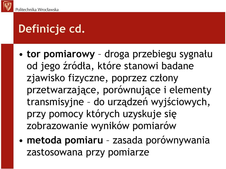 zjawisko fizyczne, poprzez człony przetwarzające, porównujące i elementy