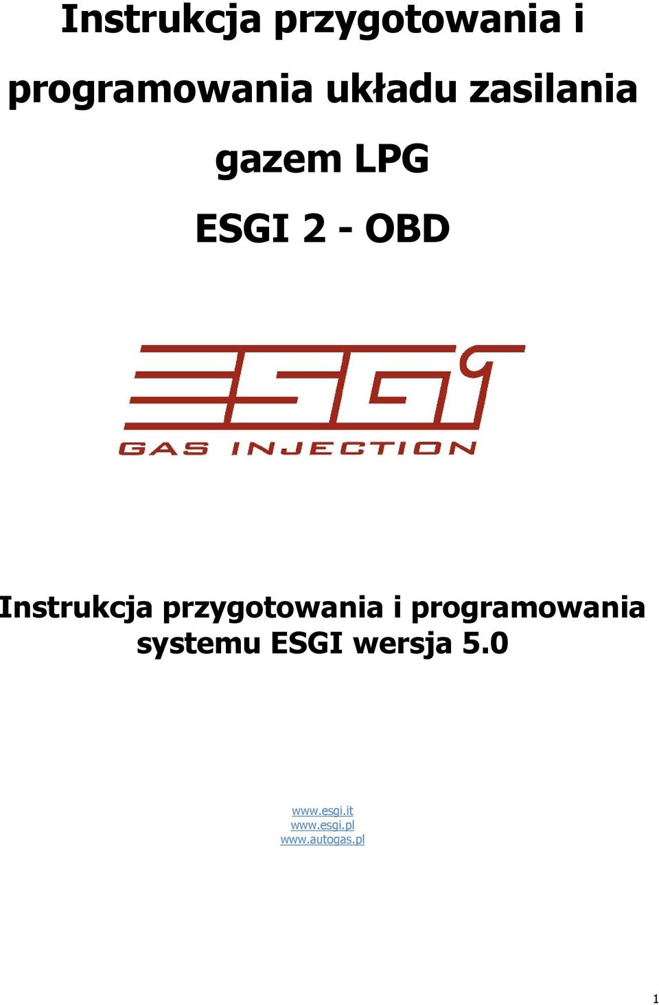 systemu ESGI wersja 5.0 www.esgi.it www.esgi.pl www.