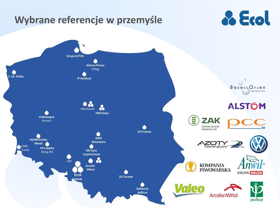 Turów KGHM Polska Miedź PCC Rokita Brzeg Dln KWB Bełchatów ISD Huta