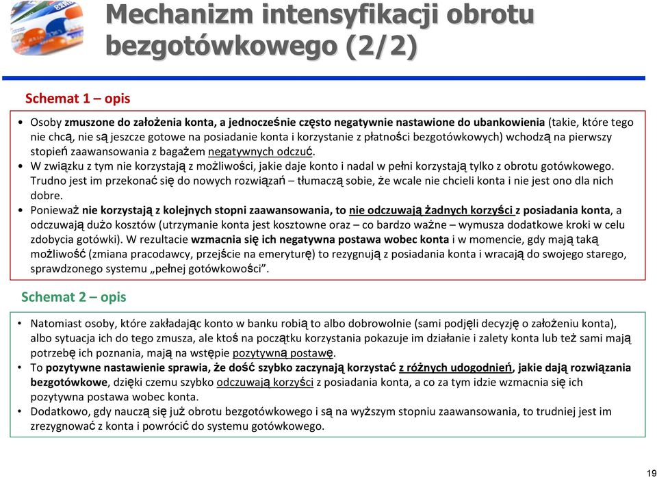 W związku z tym nie korzystają z możliwości, jakie daje konto i nadal w pełni korzystają tylko z obrotu gotówkowego.