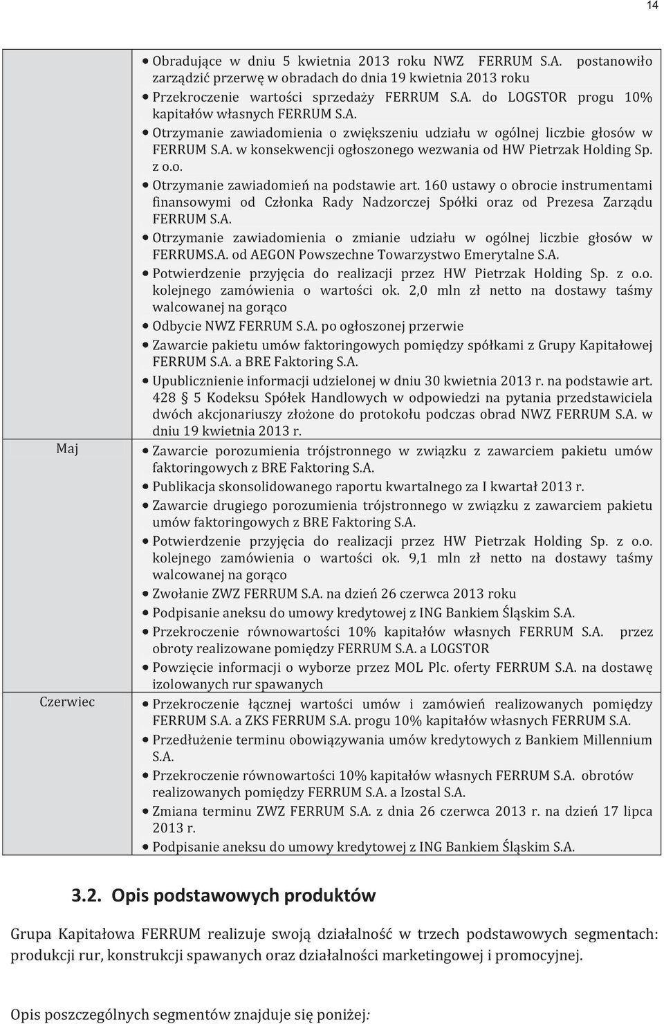 160 ustawy o obrocie instrumentami finansowymi od Członka Rady Nadzorczej Spółki oraz od Prezesa Zarządu FERRUM S.A. Otrzymanie zawiadomienia o zmianie udziału w ogólnej liczbie głosów w FERRUMS.A. od AEGON Powszechne Towarzystwo Emerytalne S.