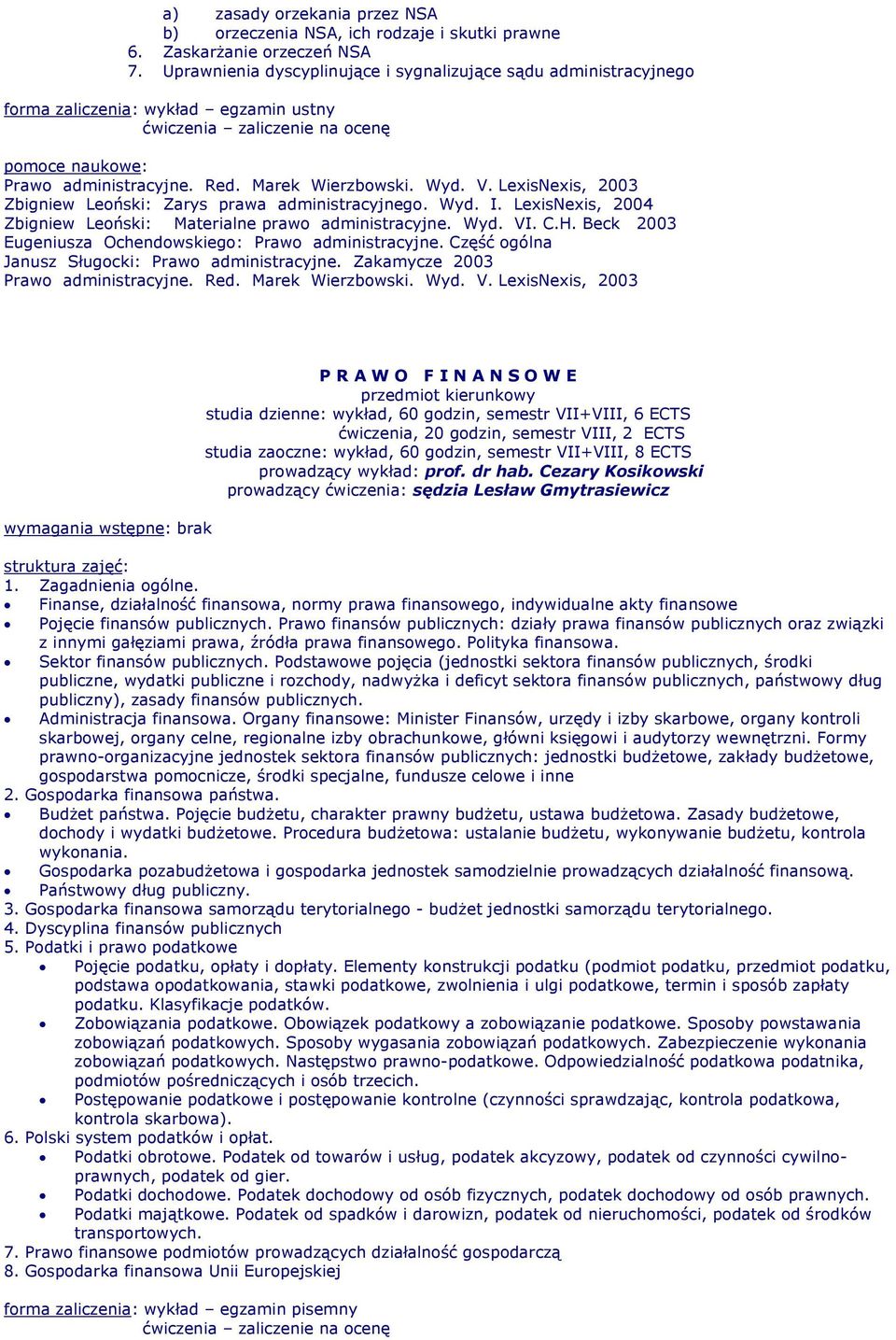 LexisNexis, 2003 Zbigniew Leoński: Zarys prawa administracyjnego. Wyd. I. LexisNexis, 2004 Zbigniew Leoński: Materialne prawo administracyjne. Wyd. VI. C.H.