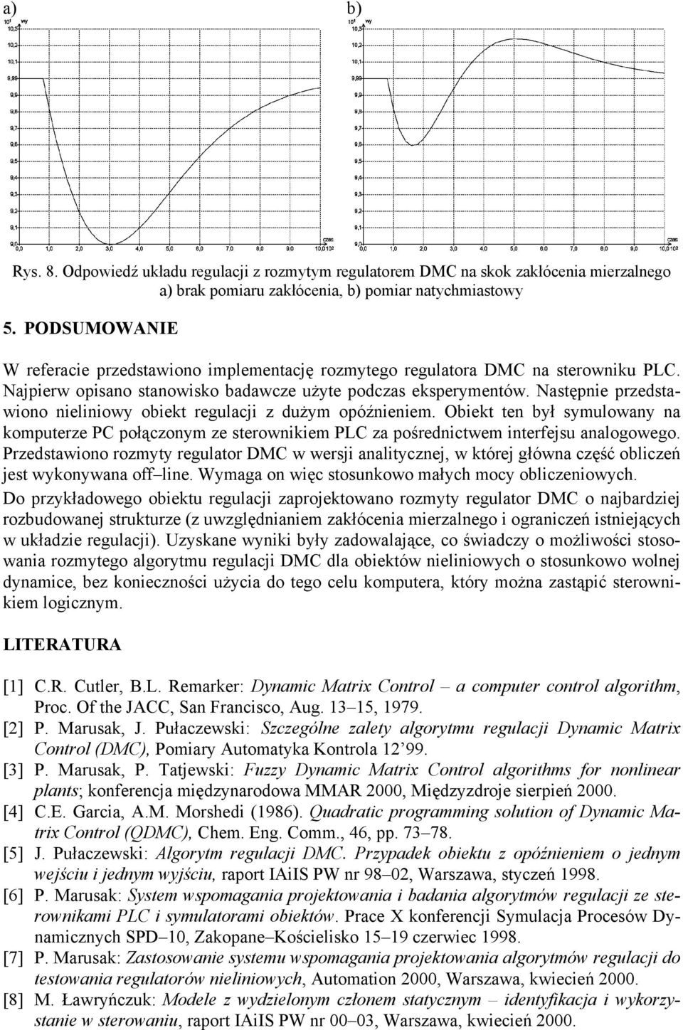 Następnie przedstawiono nieliniowy obiekt regulacji z dużym opóźnieniem. Obiekt ten był symulowany na komputerze PC połączonym ze sterownikiem PLC za pośrednictwem interfejsu analogowego.