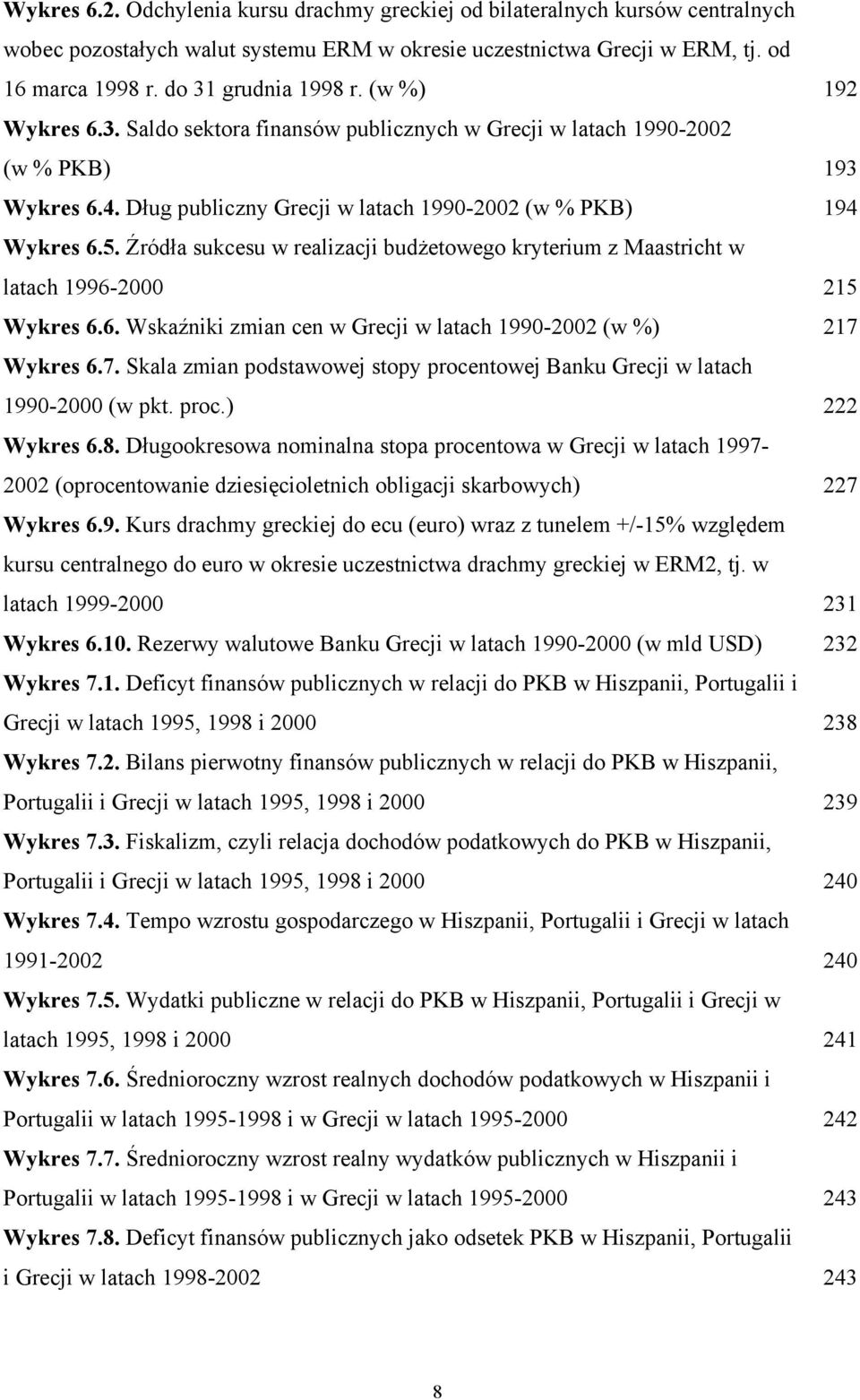 Źródła sukcesu w realizacji budżetowego kryterium z Maastricht w latach 1996-2000 215 Wykres 6.6. Wskaźniki zmian cen w Grecji w latach 1990-2002 (w %) 217 