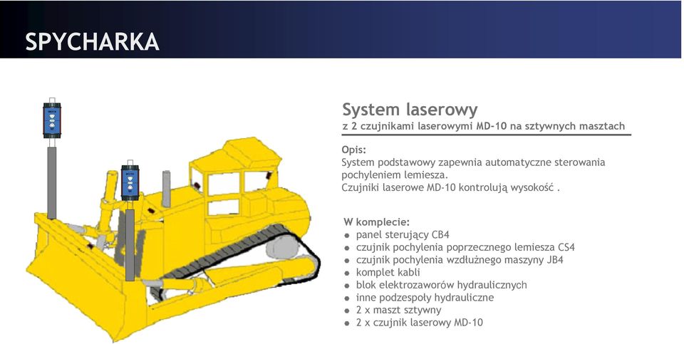 Czujniki laserowe MD-10 kontrolują wysokość.