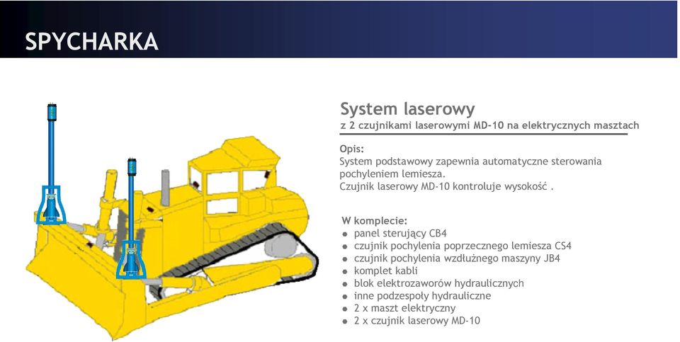 Czujnik laserowy MD-10 kontroluje wysokość.