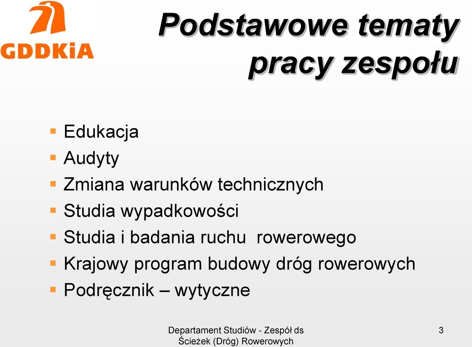 wypadkowości Studia i badania ruchu rowerowego