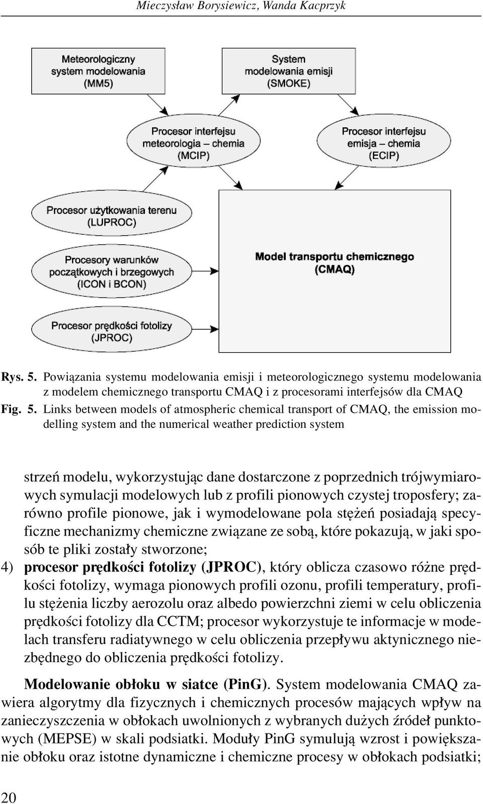 Links between models of atmospheric chemical transport of CMAQ, the emission modelling system and the numerical weather prediction system strzeò modelu, wykorzystujπc dane dostarczone z poprzednich