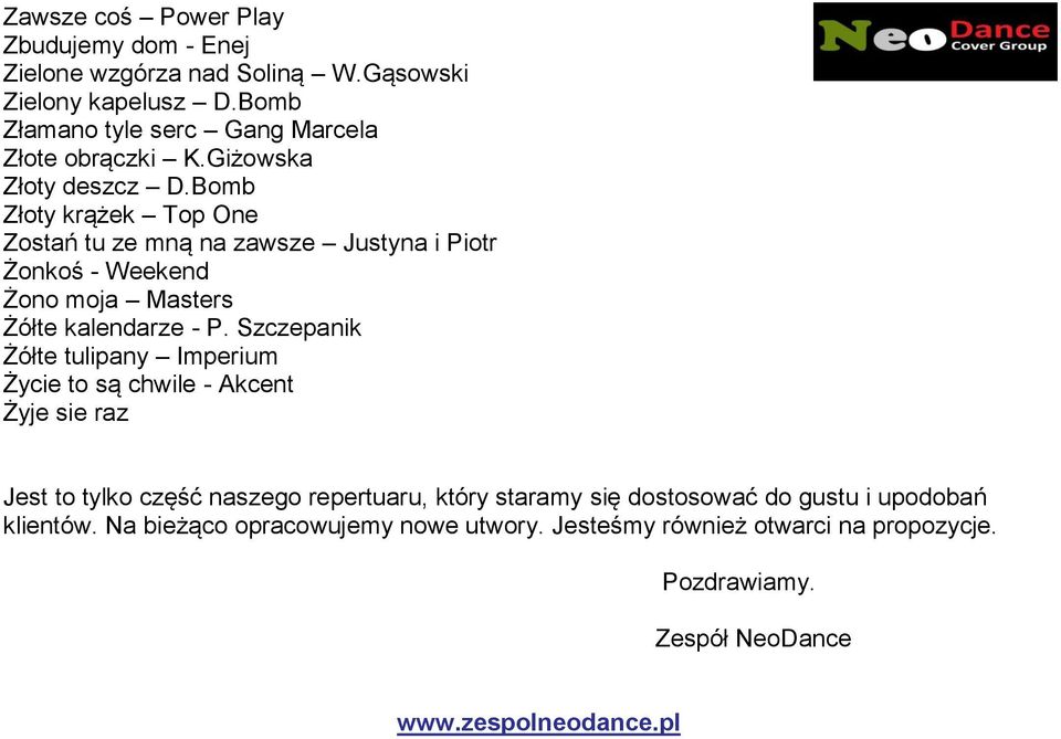 Bomb Złoty krążek Top One Zostań tu ze mną na zawsze Justyna i Piotr Żonkoś - Weekend Żono moja Masters Żółte kalendarze - P.