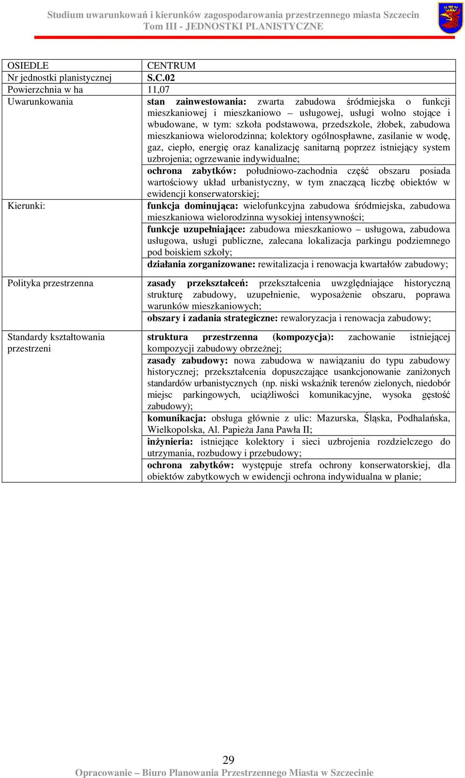 Ŝłobek, zabudowa mieszkaniowa wielorodzinna; kolektory ogólnospławne, zasilanie w wodę, gaz, ciepło, energię oraz kanalizację sanitarną poprzez istniejący system uzbrojenia; ogrzewanie indywidualne;