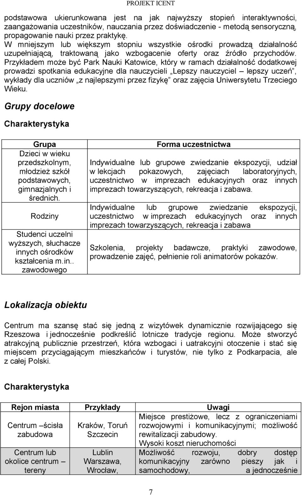 Przykładem może być Park Nauki Katowice, który w ramach działalność dodatkowej prowadzi spotkania edukacyjne dla nauczycieli Lepszy nauczyciel lepszy uczeń, wykłady dla uczniów z najlepszymi przez