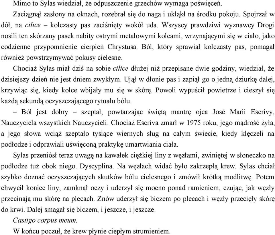 Wszyscy prawdziwi wyznawcy Drogi nosili ten skórzany pasek nabity ostrymi metalowymi kolcami, wrzynającymi się w ciało, jako codzienne przypomnienie cierpień Chrystusa.