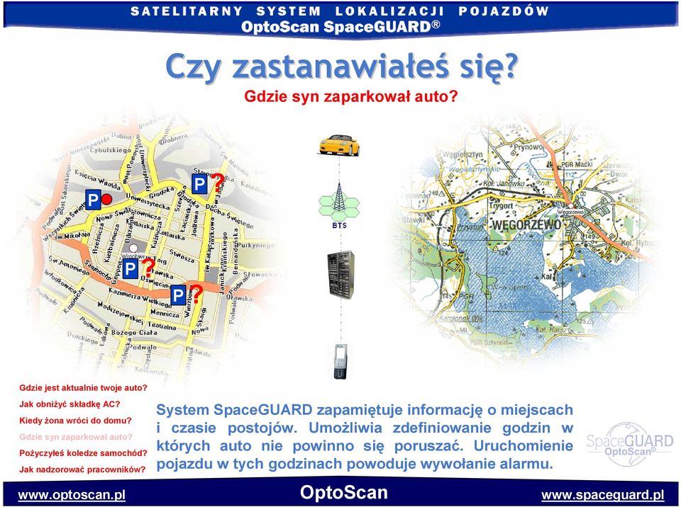 Jak nadzorować pracowników? System SpaceGUARD zapamiętuje informację o miejscach i czasie postojów.