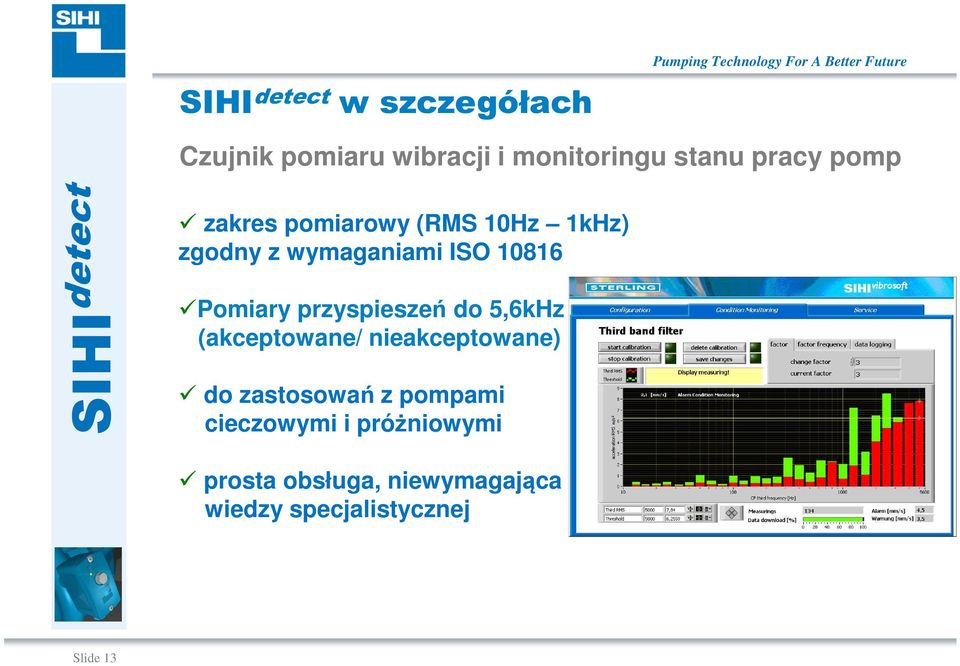 ISO 10816 Pomiary przyspieszeń do 5,6kHz (akceptowane/ nieakceptowane) do